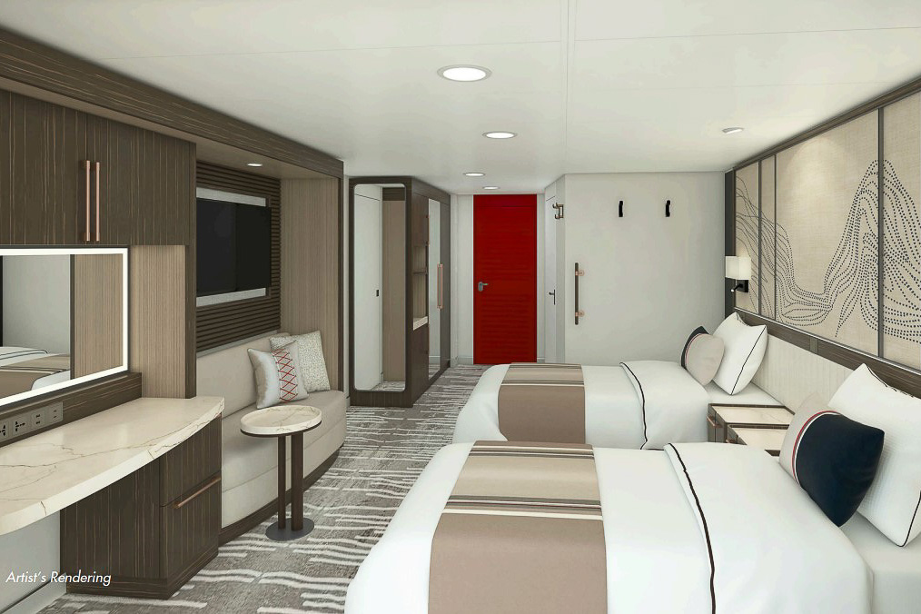 Triple Veranda Suite on Magellan Discoverer with 2 beds.