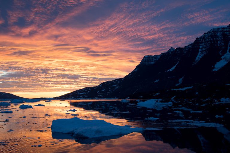 East Greenland epic sunrise