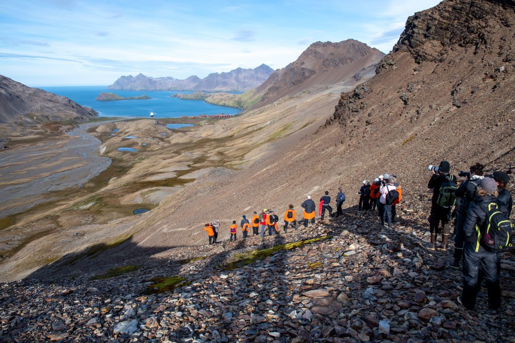 View of Stromness whaling station from Shackleton hike on South Georgia