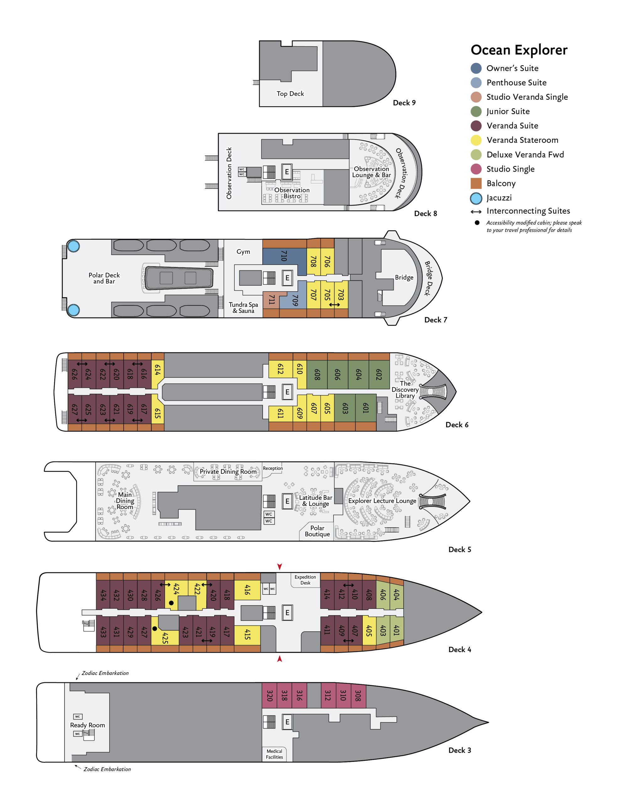 Ocean Explorer ship deck plan