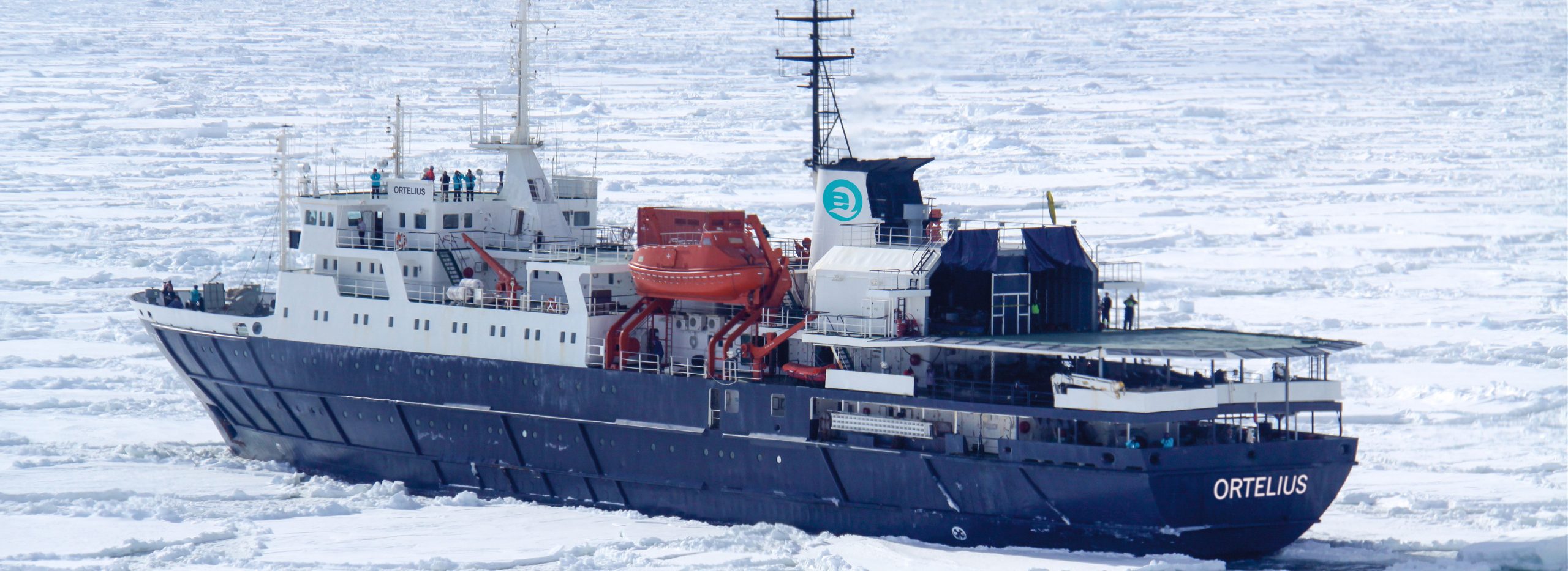 Ortelius sailing into the pack ice in Antarctica