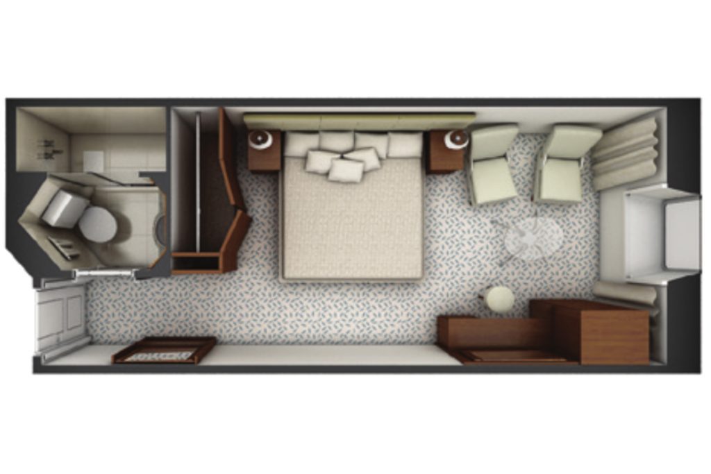 Ocean Stateroom floorplan. 
