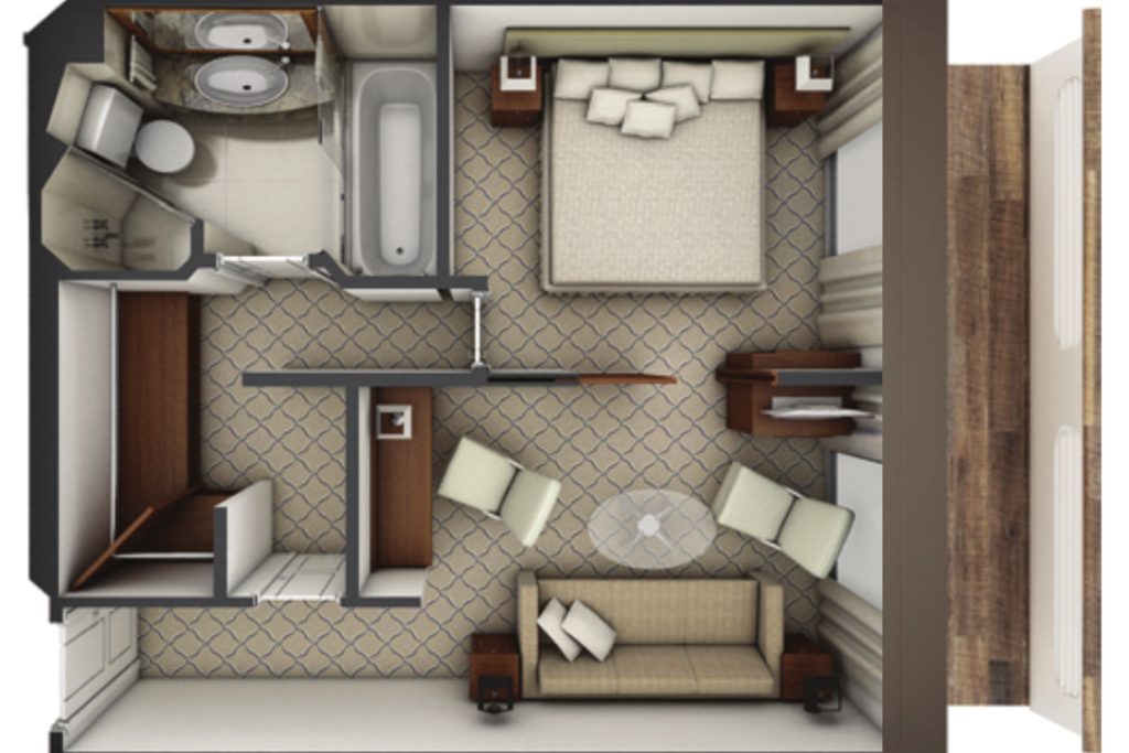 Floorplan of Discovery Suite on Exploris One. 