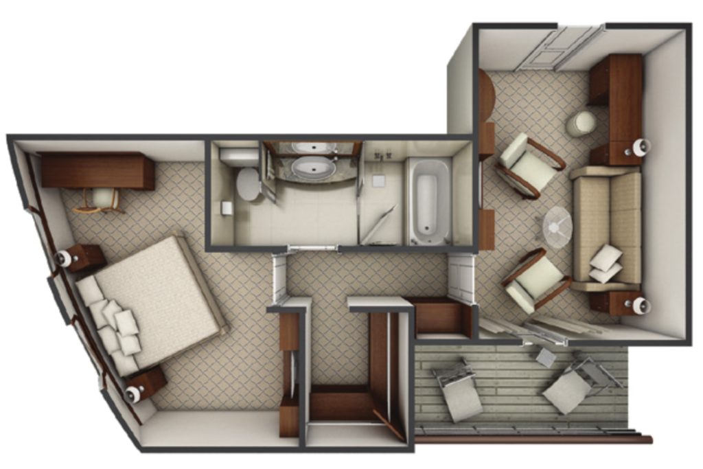 Floorplan of Grand Suite on Exploris One.
