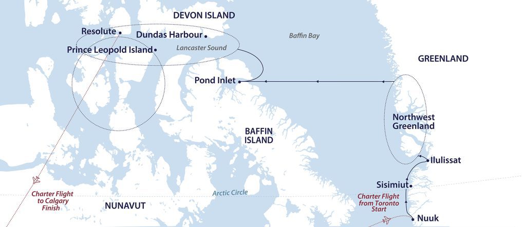 Northwest Passage - Westbound route map.