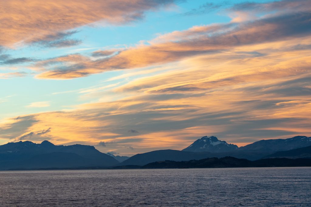 Sunset in the Beagle Channel. 