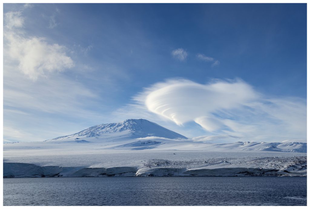 Mount Erebus on Ross Island. 
