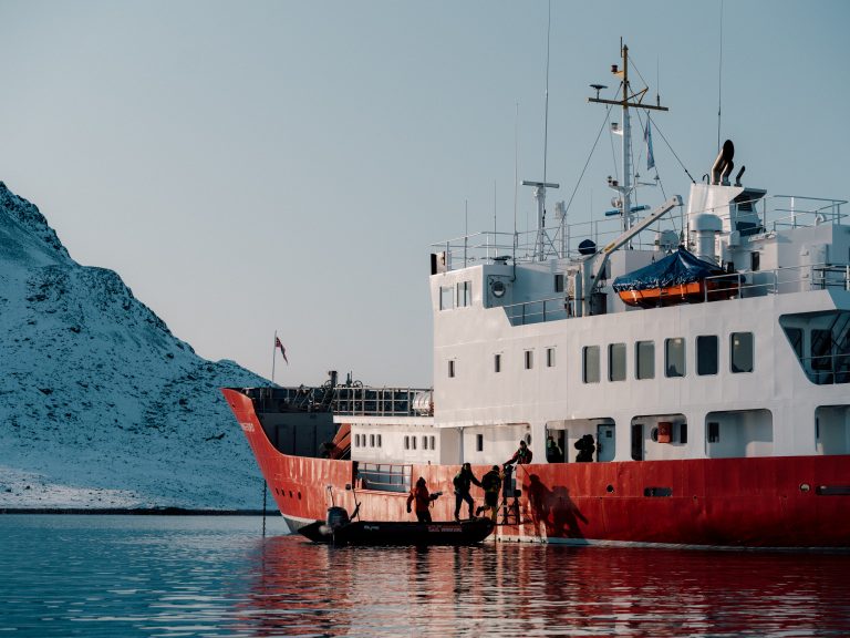 Disembarking from a zodiac