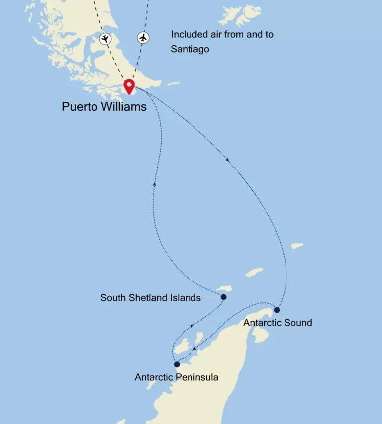 Luxury Antarctic Peninsula route map