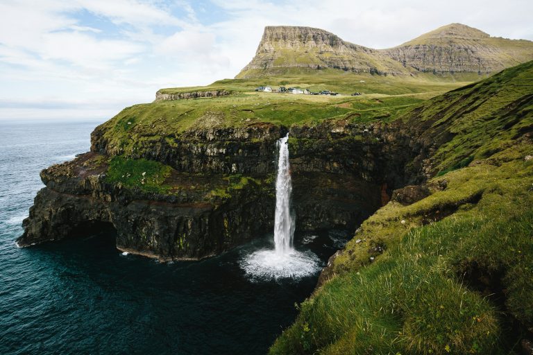 Mulafossur Waterfall, Faroe Islands, Unsplash