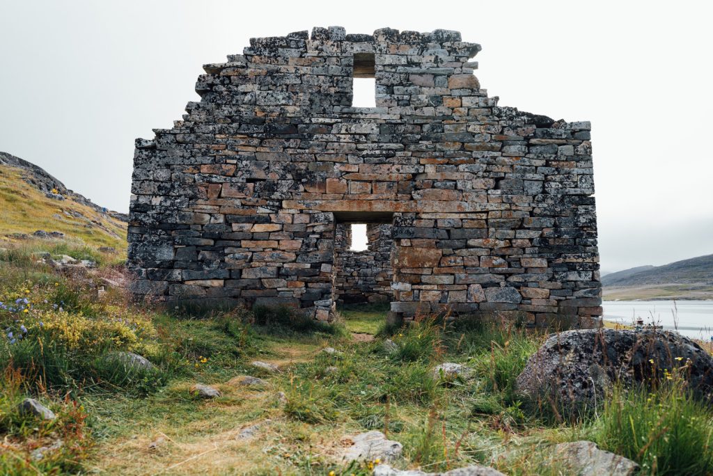 A ruin from an old Norse settlement in South Greenland. 