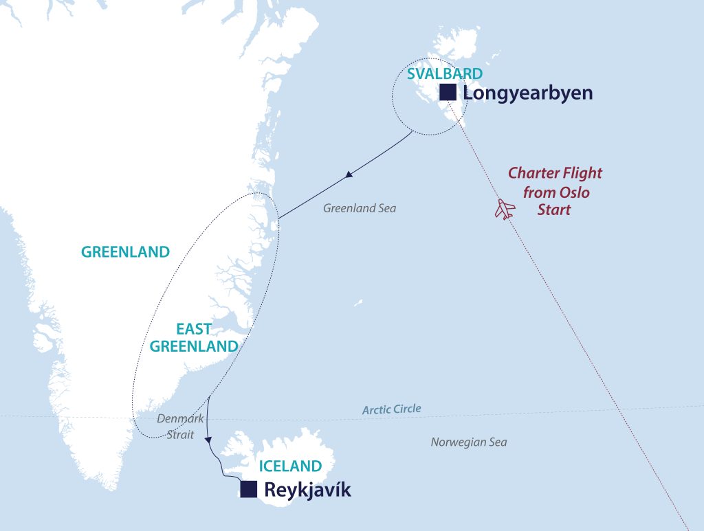 Route map for Jewels of the Arctic.