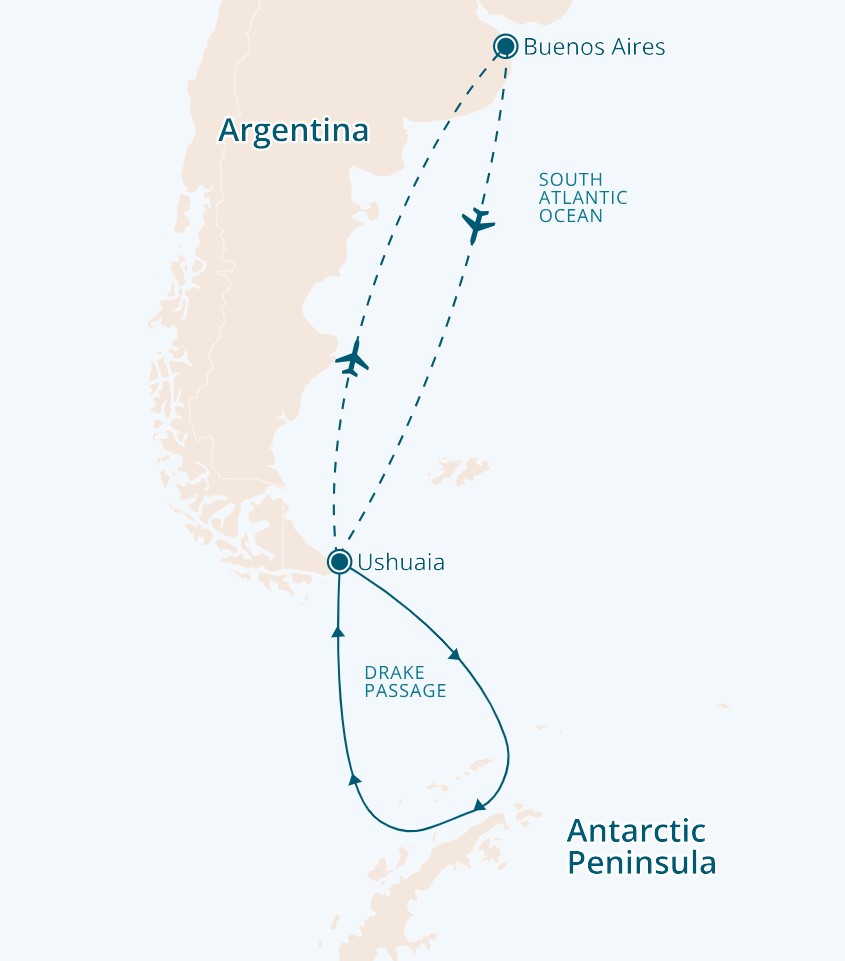 Antarctic Wonders Route Map