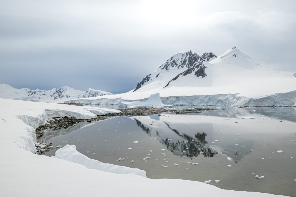 Damoy Point landscape in Antarctica. 