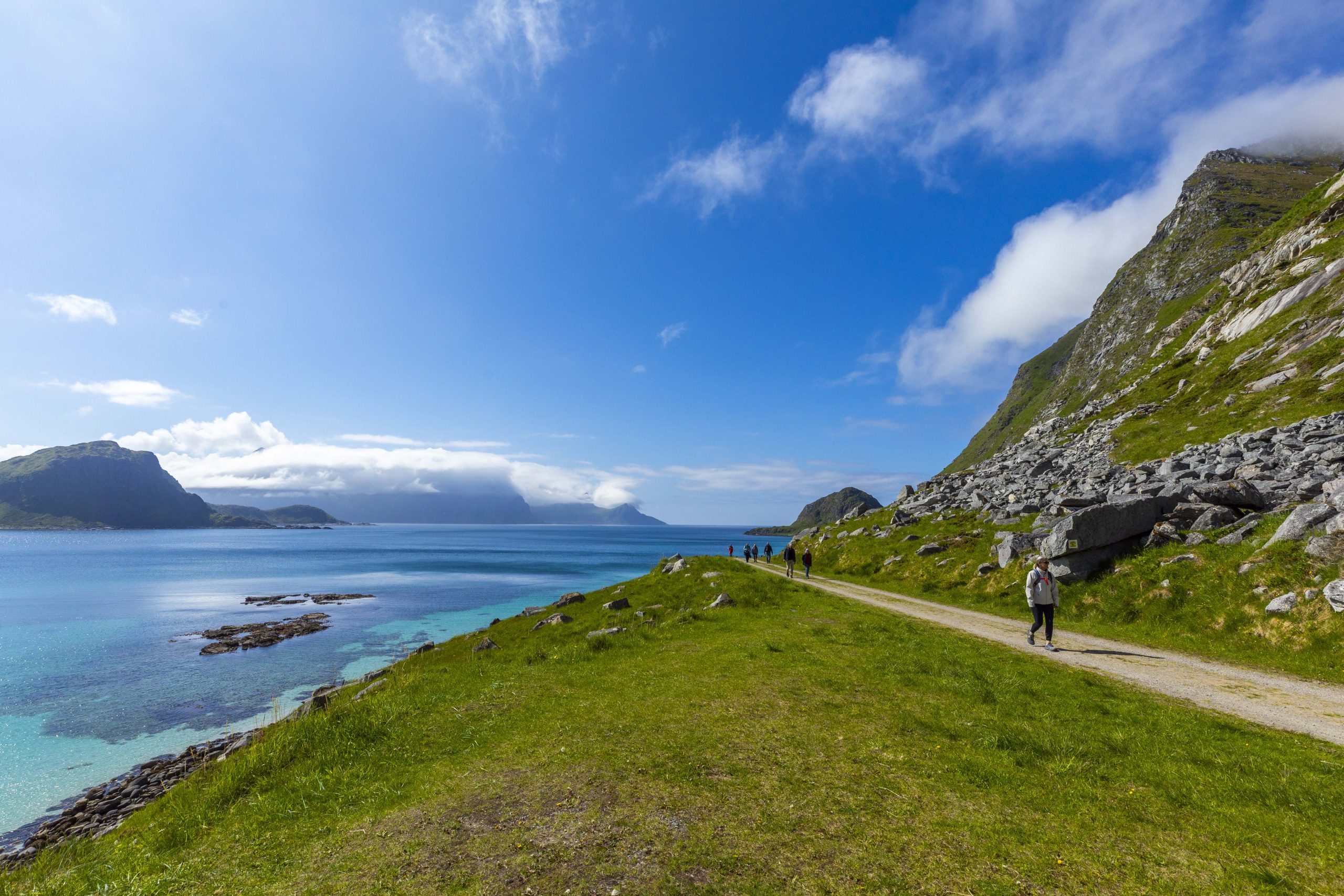 A guest hiking in the Lofoten Islands.